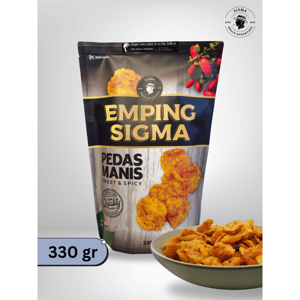 

Emping Sigma - Emping Melinjo Pedas Manis 330 gram - Premium Quality