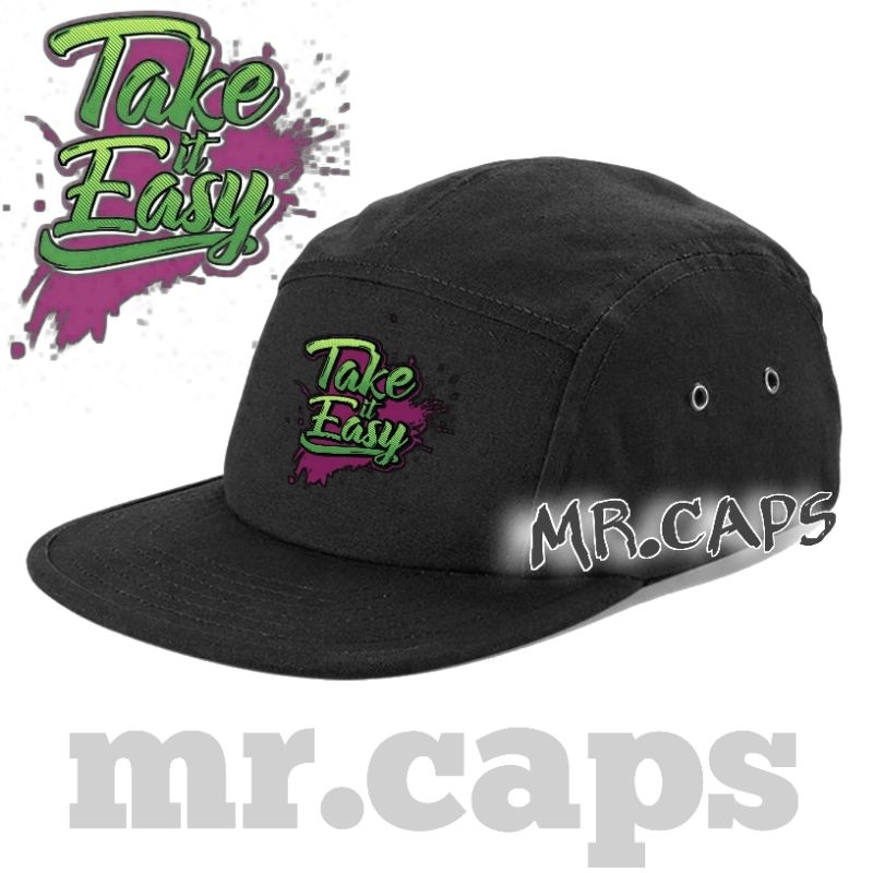 Topi 5 Panel / Topi Premium / Topi Distro / Topi Hip Hop / Topi 5Panel Vintage / Take it easy
