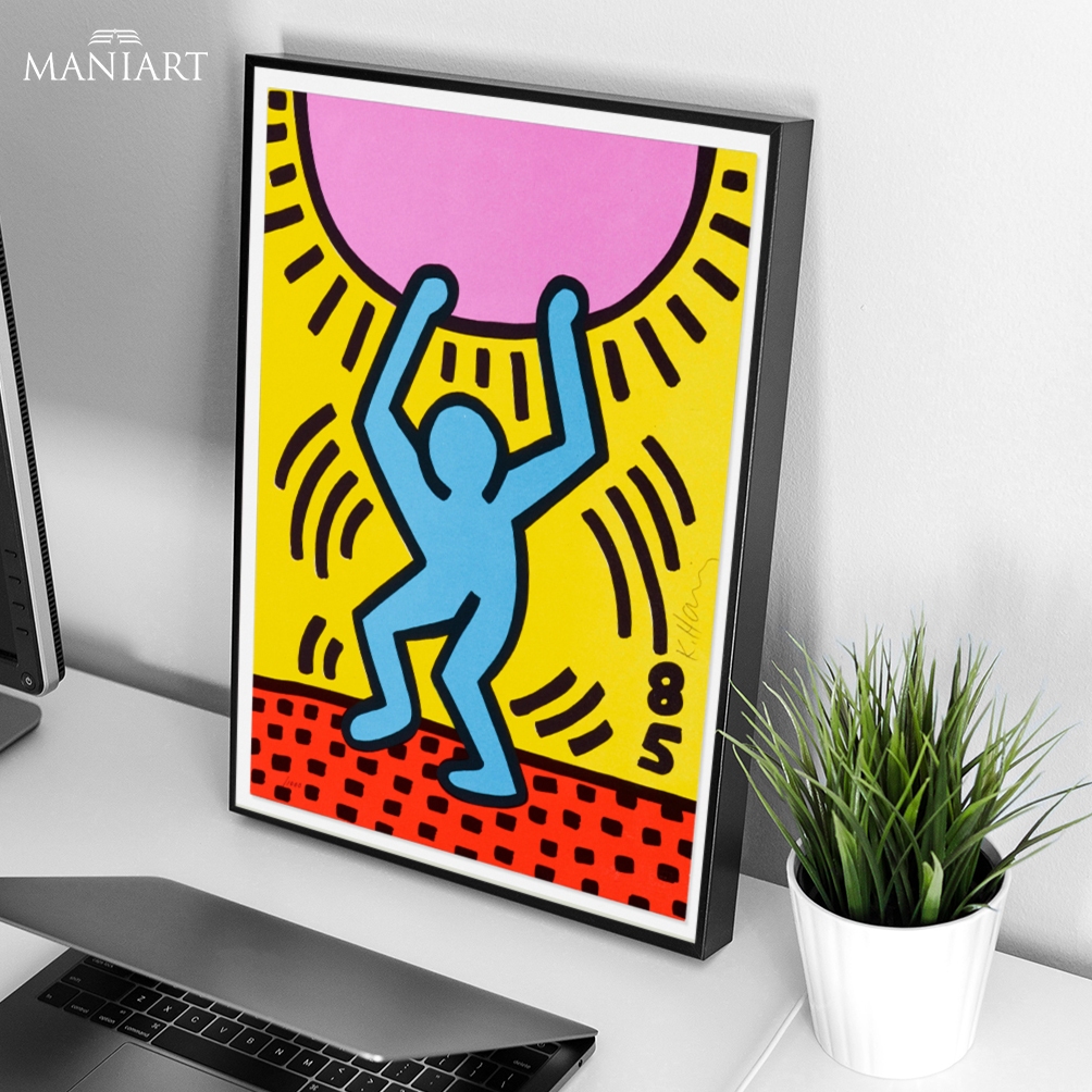Poster Keith Haring Frameblock Bingkai Dinding Premium