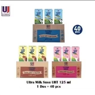

Ultra milk susu UHT 125 ml 1 dus isi 40 pcs
