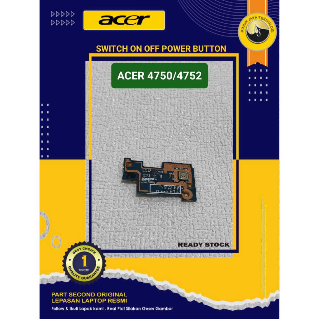 Switch Power On Off Power Button Tombol Power Laptop Acer 4750 4755 4752 Series Original Second