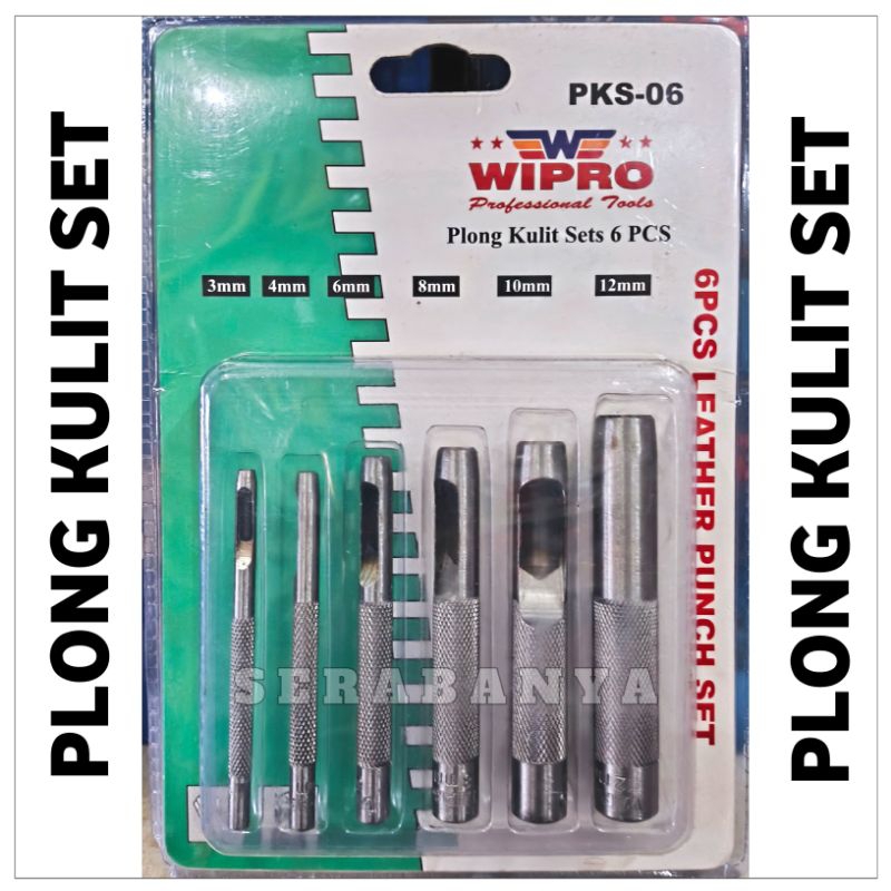 WIPRO PLONG KULIT SET 6PCS |  LEATHER PUNCH SET ISI 6 PCS | PKS - 06 | WIPRO Plong Alat Pembolong Ga