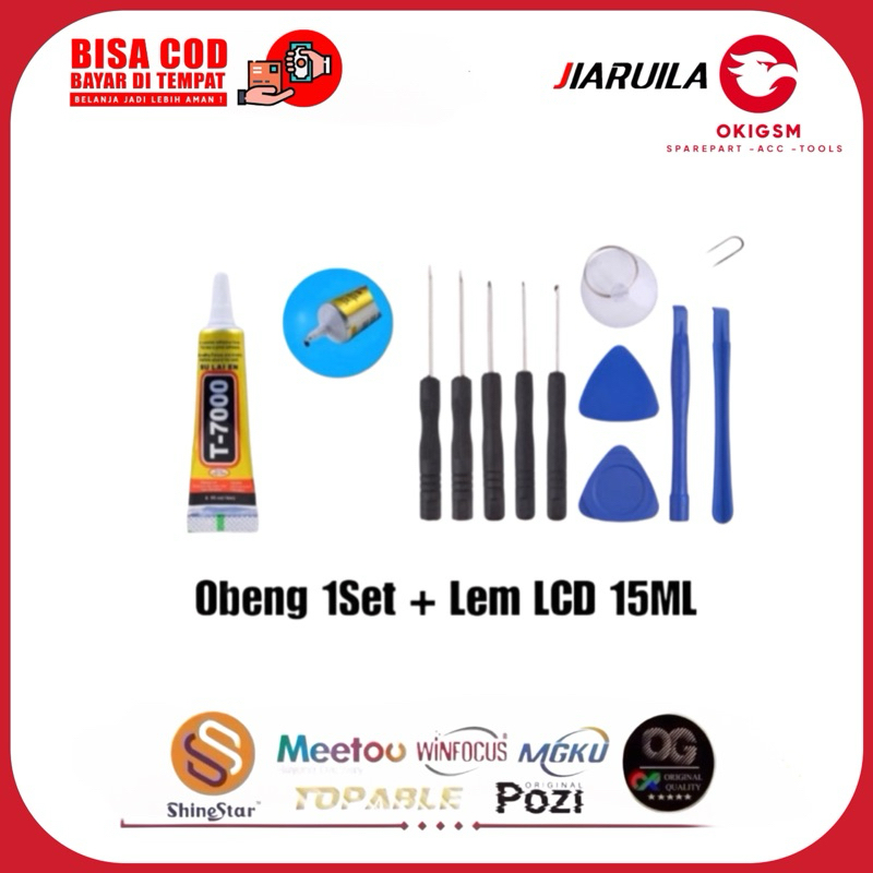 Obeng Service HP + Lem LCD 15ML Hitam