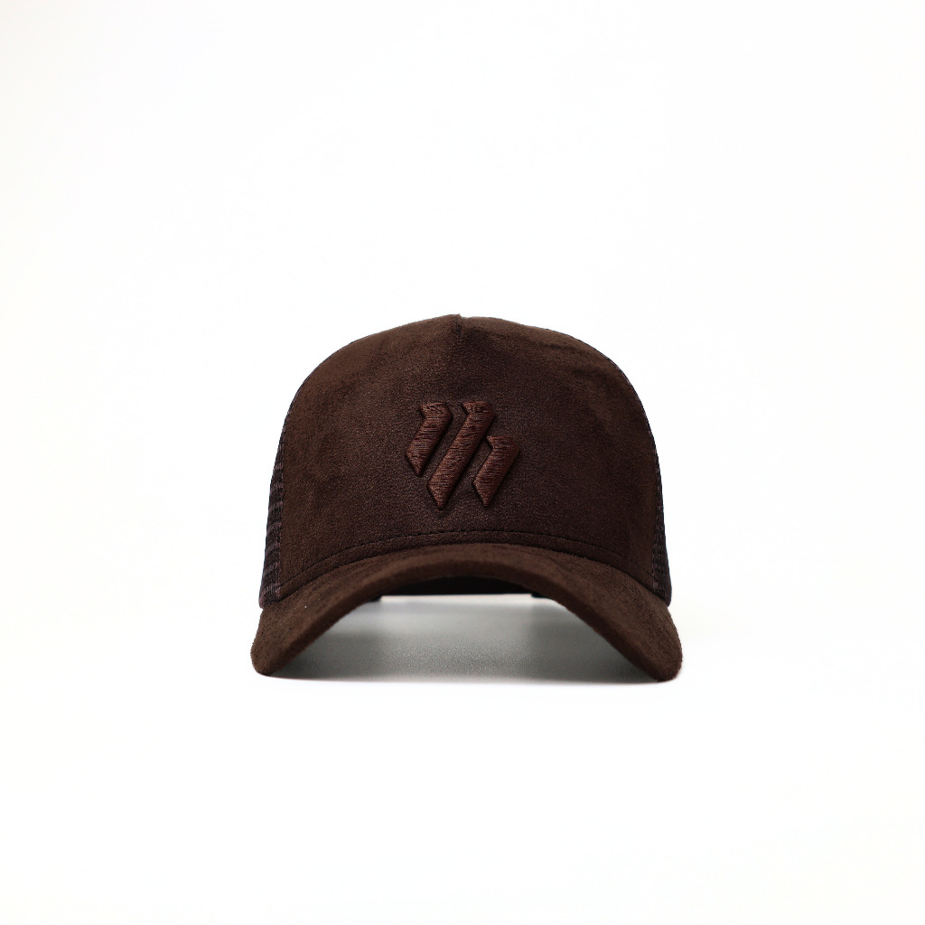 Topi Pria Trucker Suede Brown Topi Jaring Baseball Movment