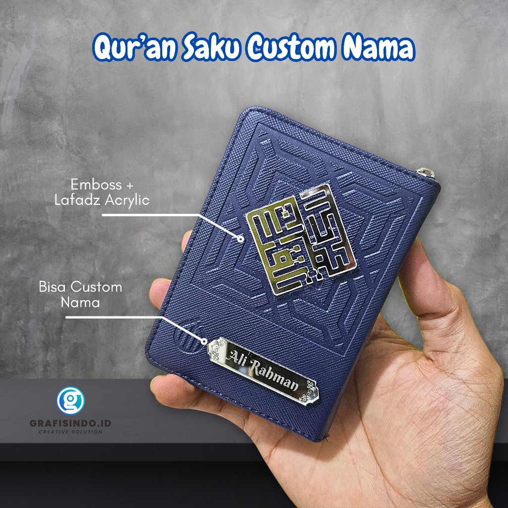 Alquran Travel Resleting Aesthetic Custom Nama | Quran Saku Size A7