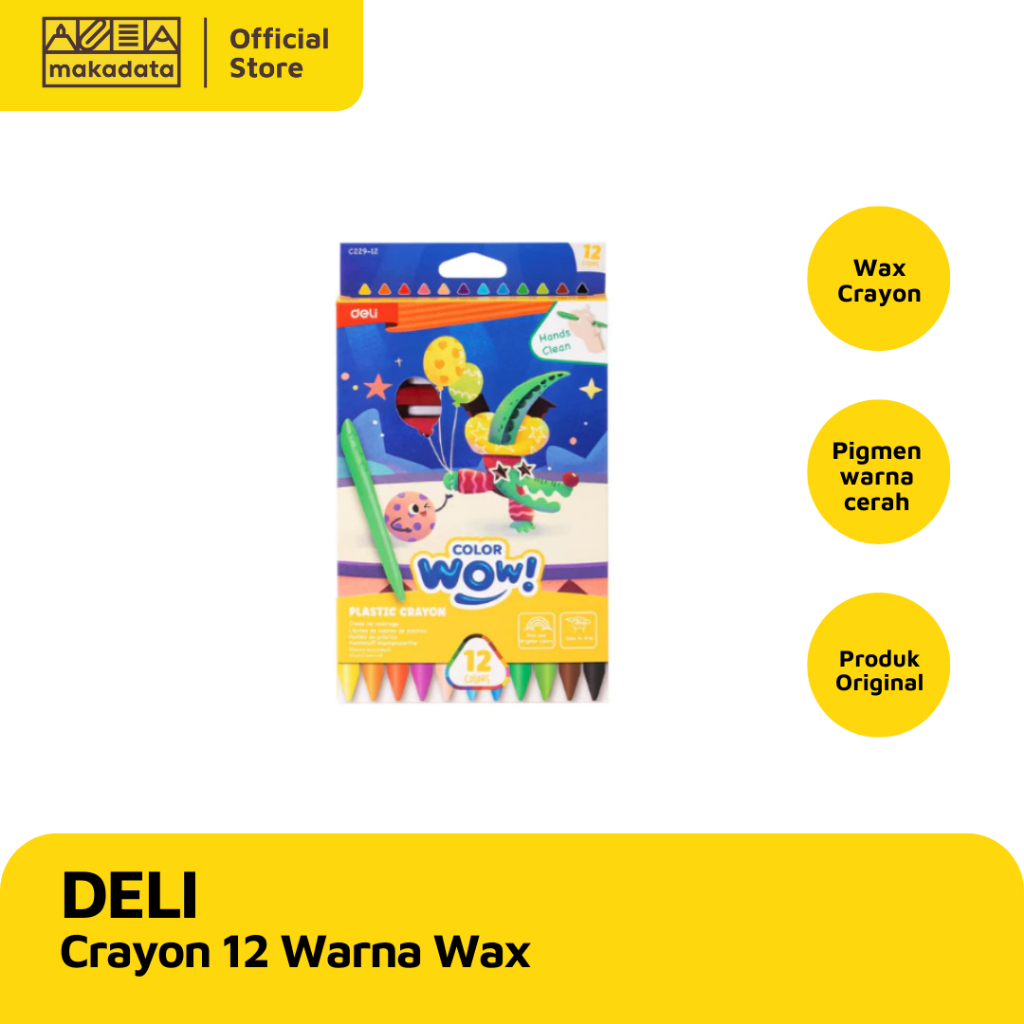 

CRAYON / KRAYON DELI COLOR WOW EC229-12 WAX (1 PCS) MURAH