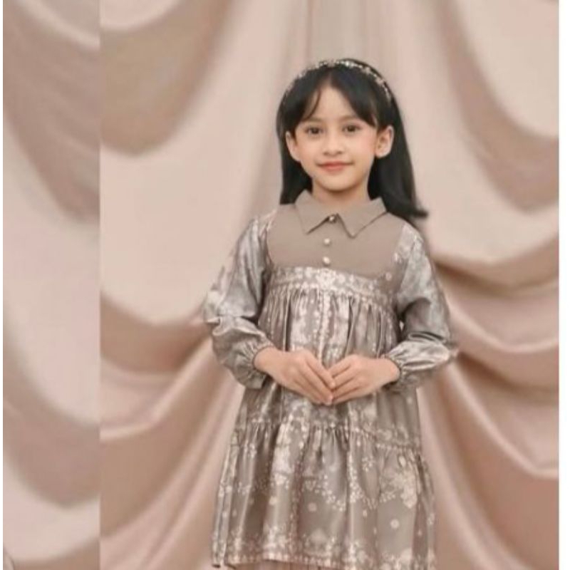 Ready Camellia Tunik anak Vanilla hijab