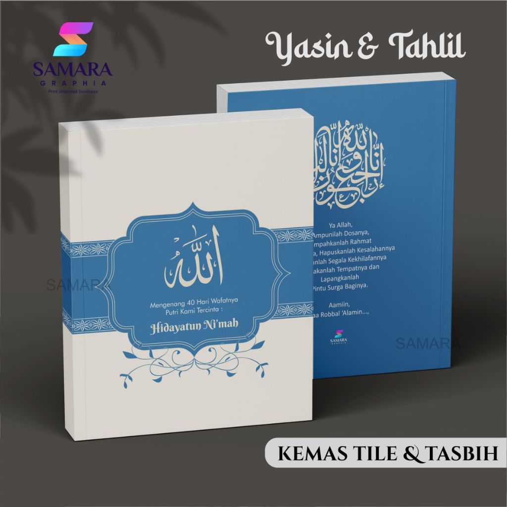 Buku Yasin dan tahlil custom Souvenir tahlilan lengkap foto almarhum 40 hari 100 1000 hari POPPY 5