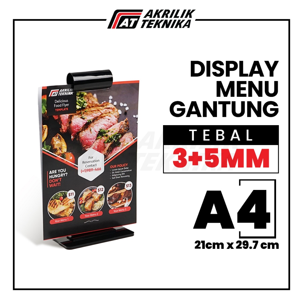 

Display Menu Akrilik Gantungan Resto - A4