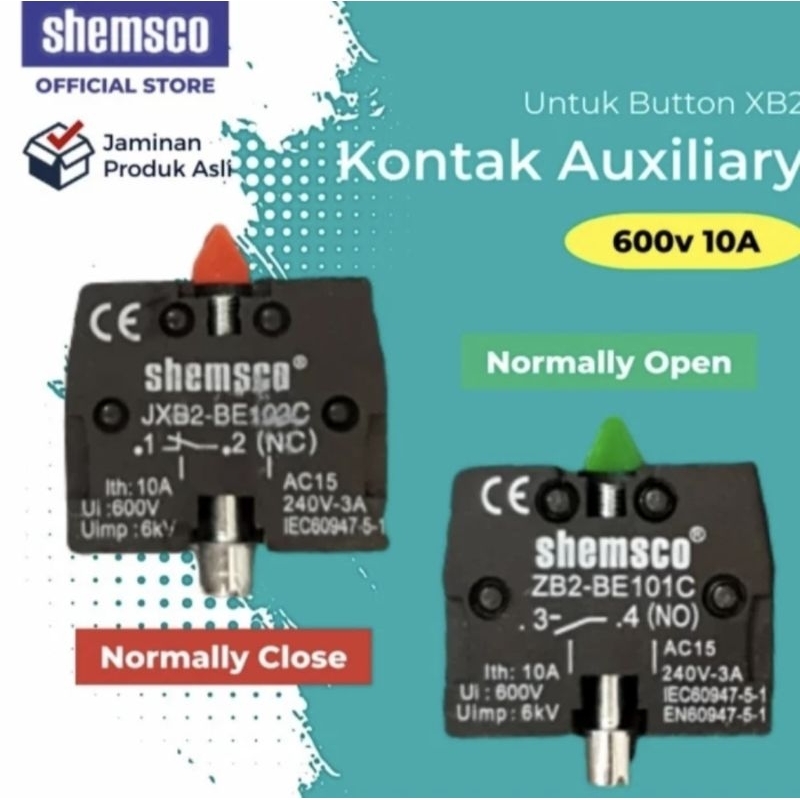 Auxiliary Contact Block ZBE 101 SHEMSCO Kontak Blok NO ZBE-101 Shemsco
