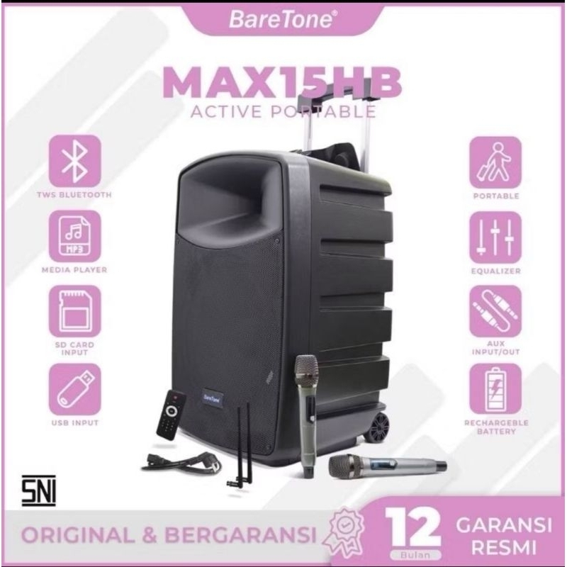 Active Speaker Portable Baretone 15inch MAX-15HB ORIGINAL