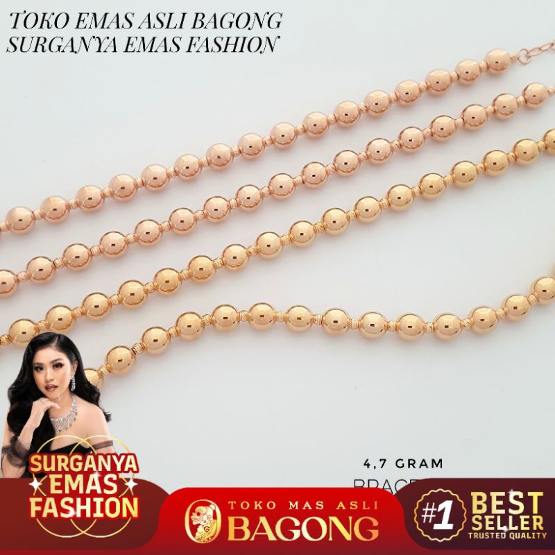 GELANG FASHION BRACELET BUBBLEGUM 17K/750 - ASLI BAGONG GOLD BAGONG EMAS