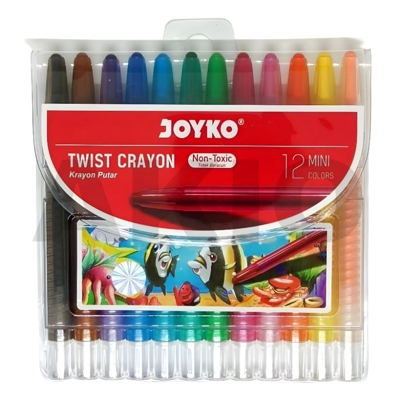 

Crayon Putar Mini ORIGINAL JOYKO 12 WARNA Rolling Twist Krayon Anak Aman