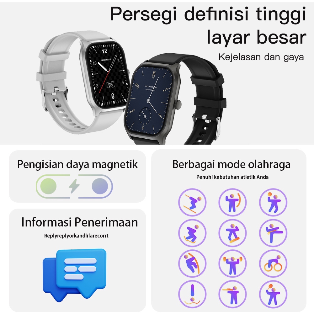 Favorit Olevs Jam Tangan Pria Wanita Original Anti Air Smartwatch Multifungsi Digital Watch