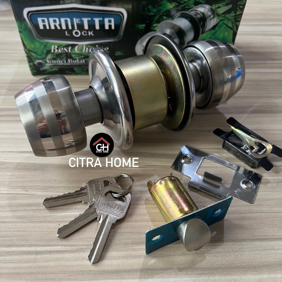 Arnetta Kunci Pintu Bulat Stainless Steel