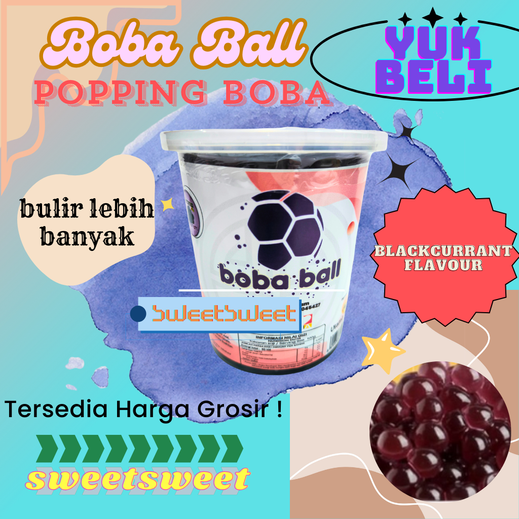 

Sweetsweet Popping Bobaball Blackcurrant kemasan 1 kg Toping | Minuman Kekinian | COD dan Grosir
