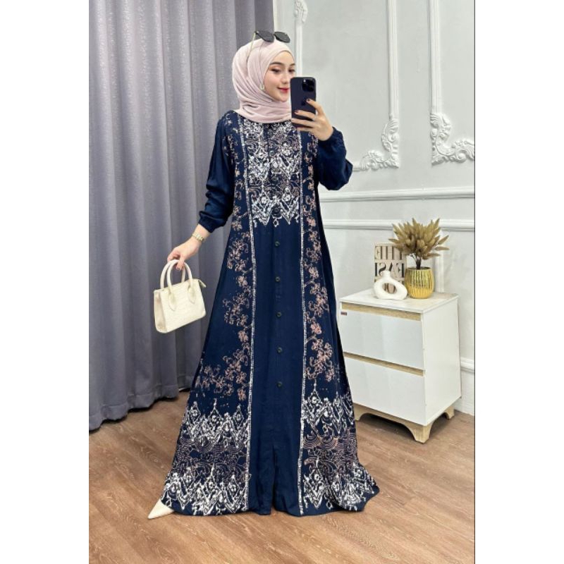 ( S M L XL XXL ) Temukan Gamis twill rayon ori pelangi gamis twil tidye gamis rayon candi mekar