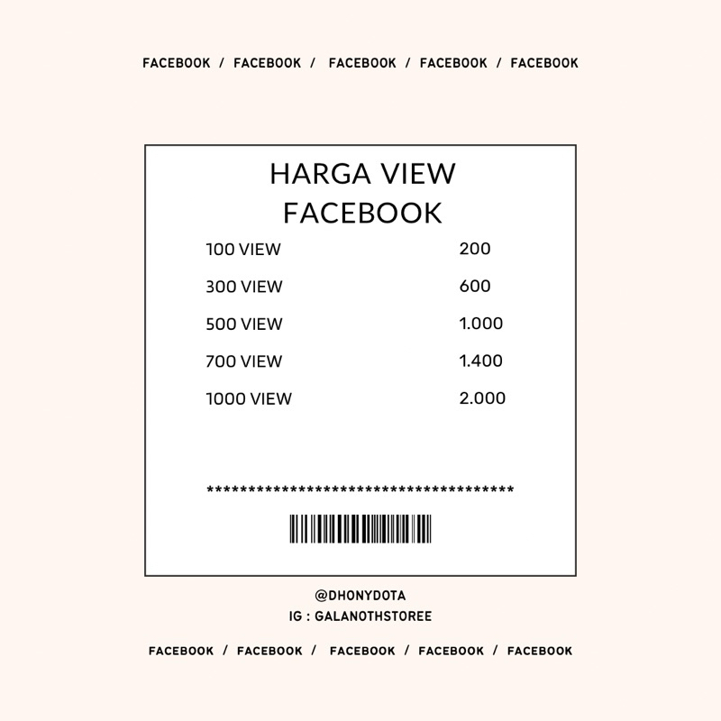 PROMO VIEW FACEBOOK REEL / VIDEO TERMURAH