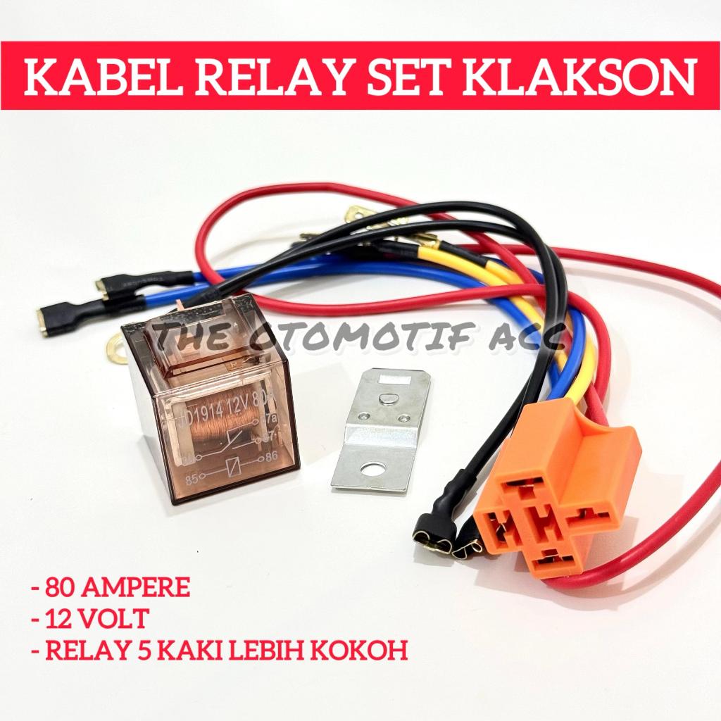 ORIGINAL KABEL SET RELAY KLASKON 12V 80A KABEL RELAY 5 KAKI UNTUK MOTOR  DAN MOBIL UNIVERSAL