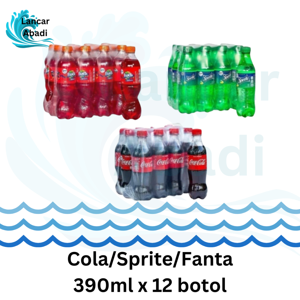 

Coca Cola/ Sprite/ Fanta Botol 390ml isi 12 Minuman Soda