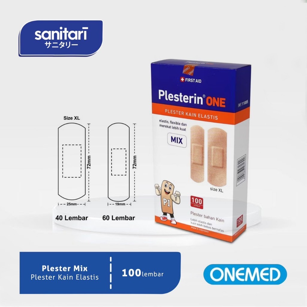Plesterin One MIX isi 100s Plesterin Onemed Plester Luka Onemed Plester Onemed