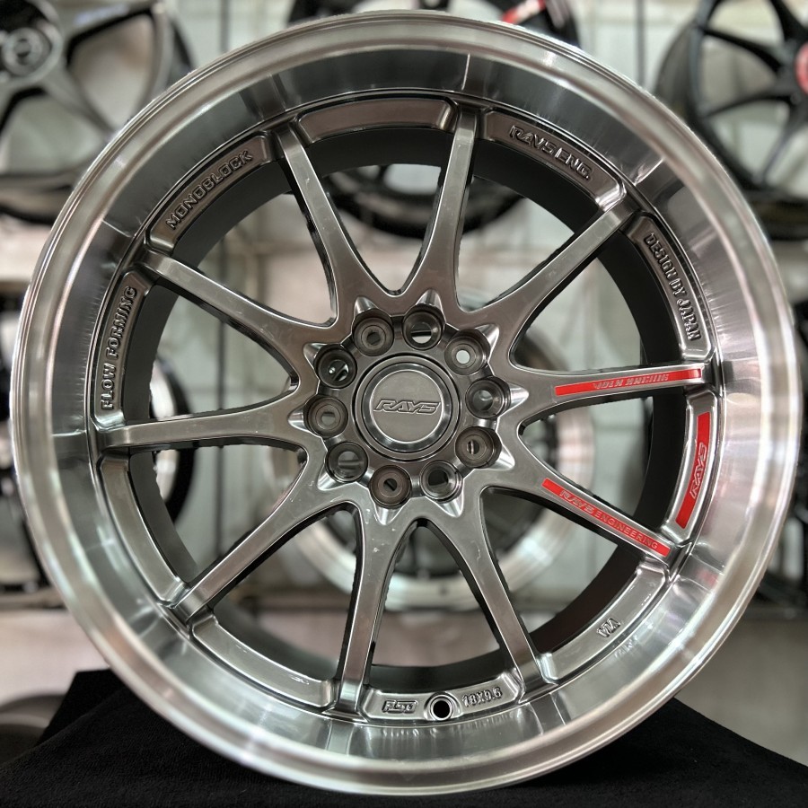 VELG RAYS CE28 RING 18 LEBAR 9.5 PCD 5X114.3 ET 25 WARNA HYPER BLACK