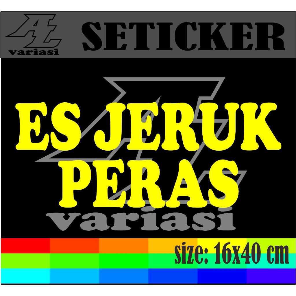 

cutting setiker nama jualan jeruk peras dengan ukuran 16x40 cm buat di grobak atau etalase