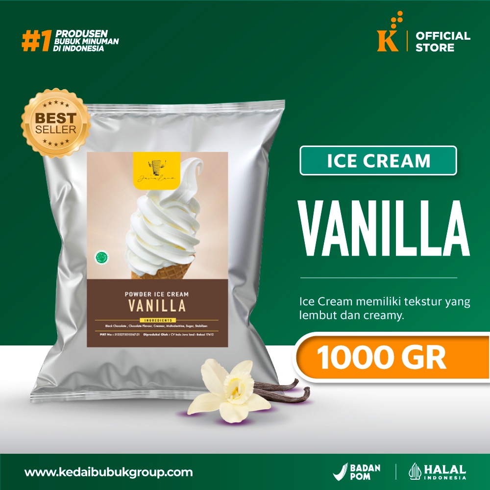 

Bubuk Minuman Bubble Drink Es Krim Vanilla 1 kg Javaland