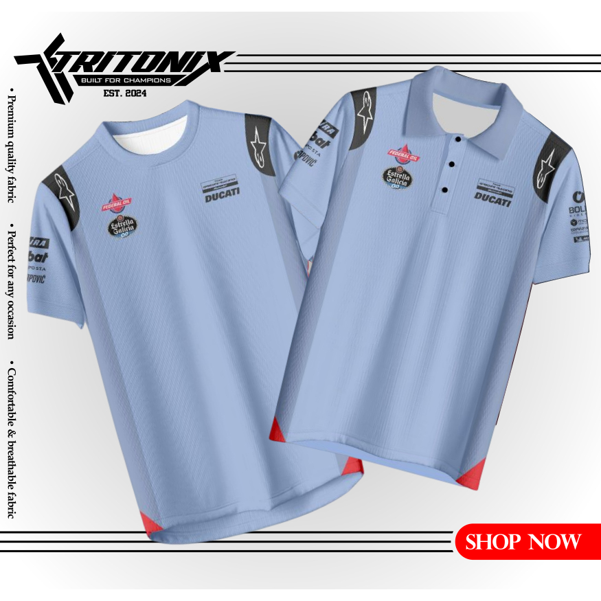 TRITONIX Jersey Jersi Kancing Gresini Racing Moto GP / Baju wangky tim balap ducati gresini racing /