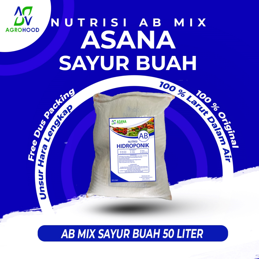 ASANA AB Mix Hidroponik Sayur Buah Pekatan 50 Liter