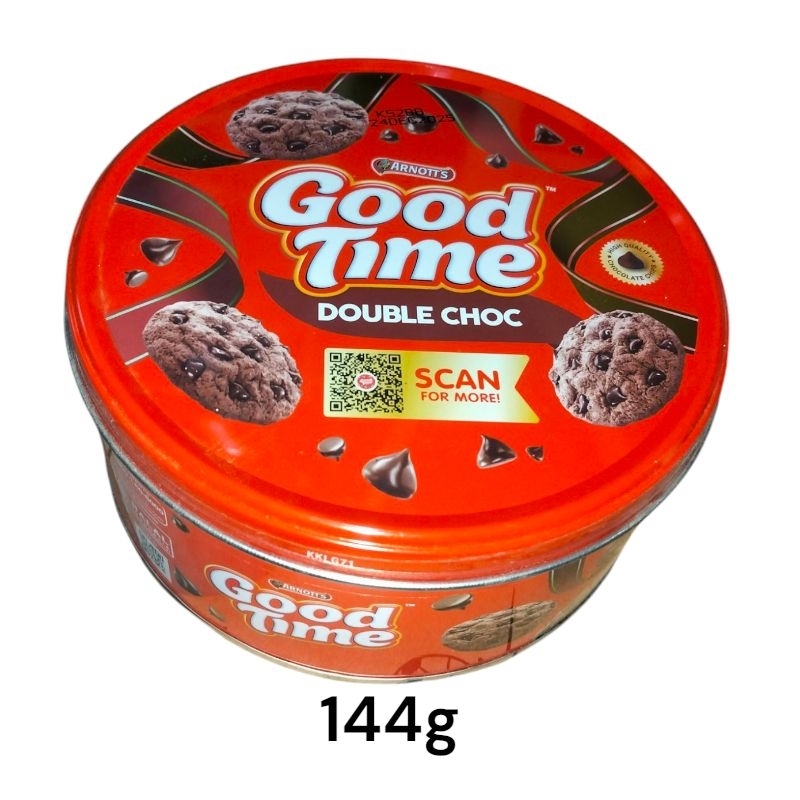 

1 karton (12pcs) good time cookies kaleng 144g
