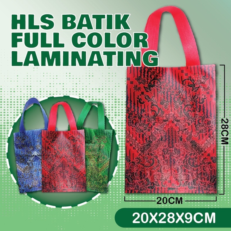 

Tas Spunbond HLS BATIK Laminasi Handle Lipat Samping Ukuran 20x28x9 Tas Kain Goodie Bag Tebal