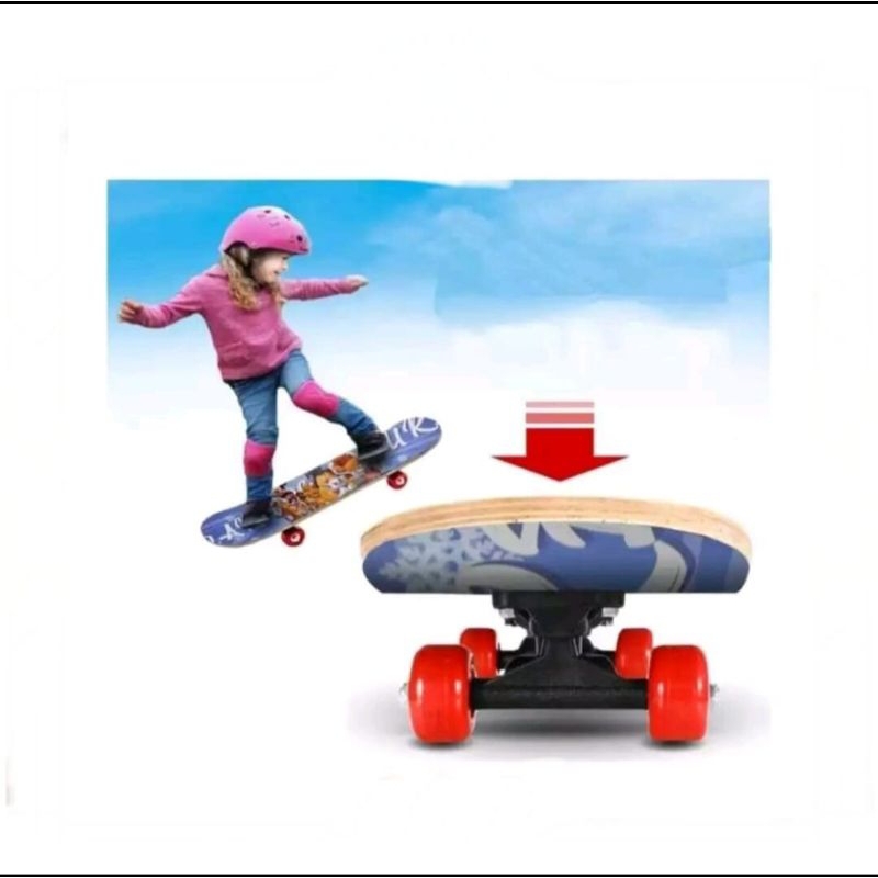 Skateboard anak kecil motif karakter kartun keren skateboard untuk anak anak murah