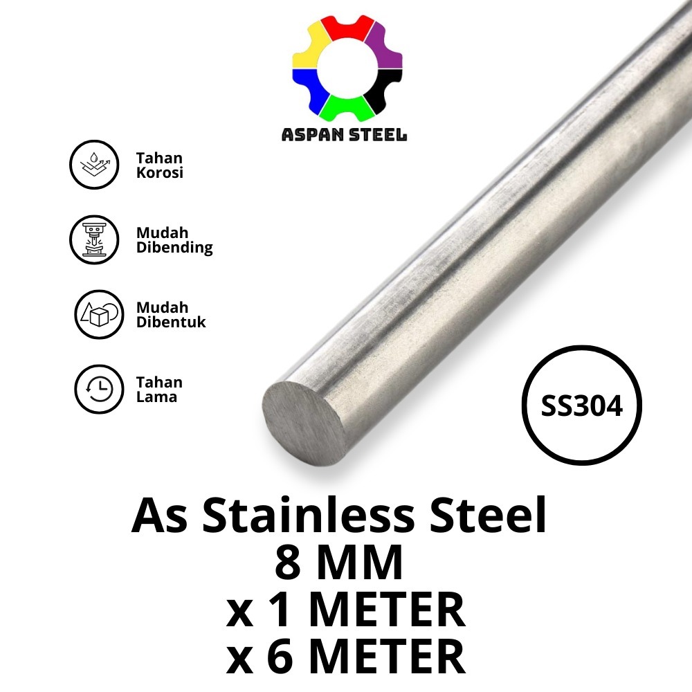 As 8mm stainless steel 304