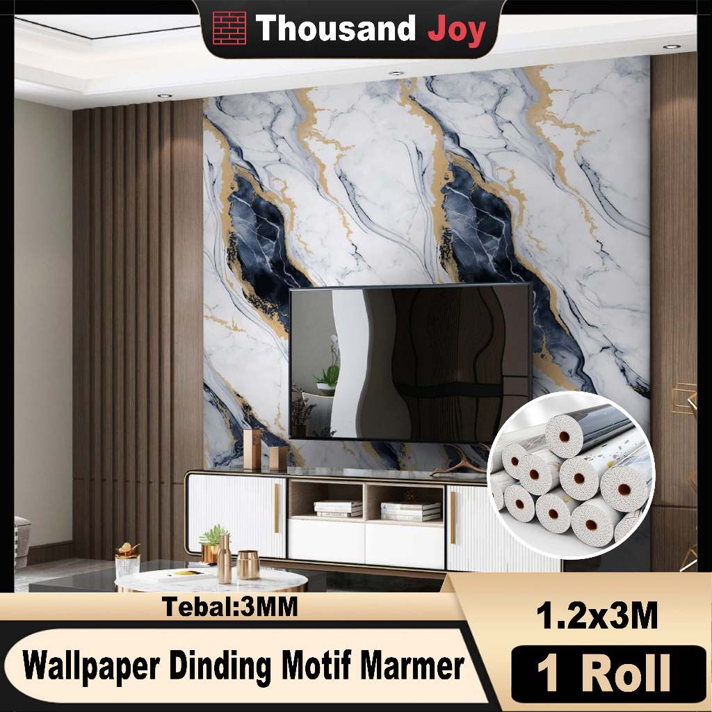 [Thousand joy]Vinyl Marble Stiker Dinding 1.2 x 3 Meter(1Roll) Stiker Dinding Vinyl Motif Vinyl Marb