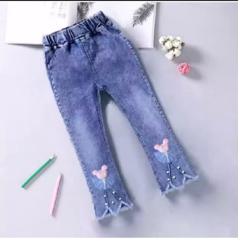 celana jeans anak jeans rawis anak jeans kekinian celana cutbray anak jeans anak perempuan