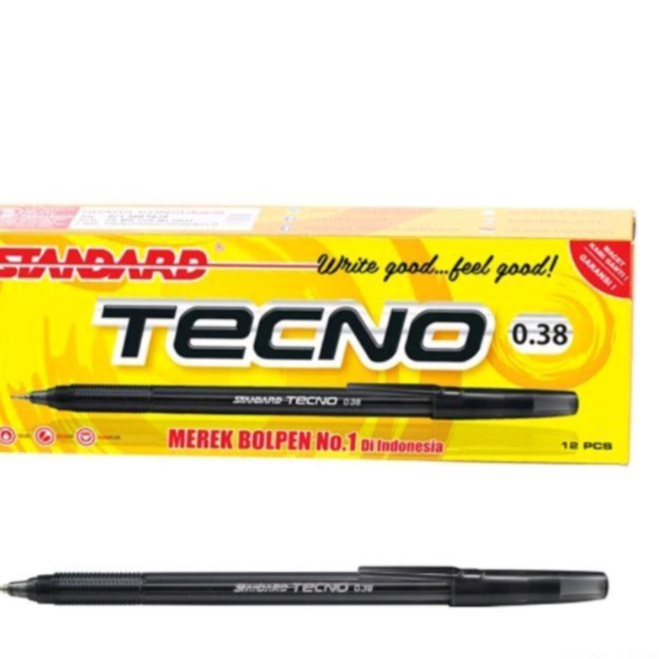 

(12pcs) Pena standard tecno 0,38 hitam