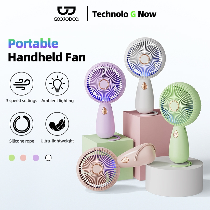 Goojodoq 2024 New KIPAS ANGIN MINI GENGGAM Cute / Kipas Lipat PORTABLE / Mini Fan