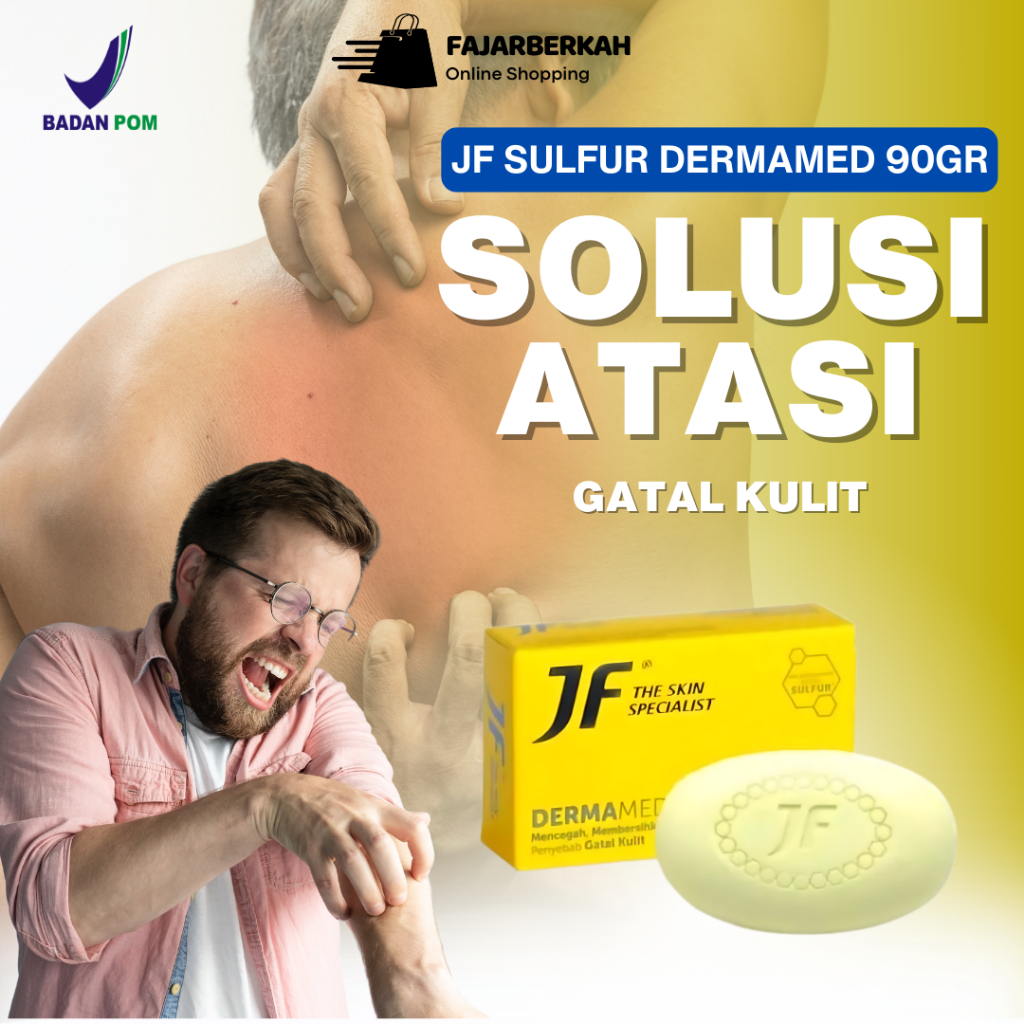 JF Sulfur Sabun Gatal dan Jerawat  Sabun JF Sulfur Dermamed  Sabun Cuci Muka JF Sulfur Ampuh