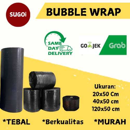 

Bubble Wrap Packing Roll 20x50 cm, 40x50 cm, 120x50 cm | HITAM| TEBAL| MURAH