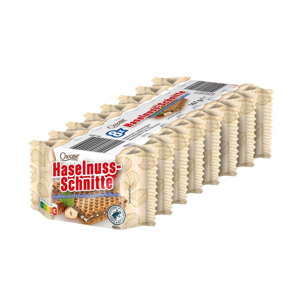 

CHOCEUR Haselnuss-Schnitte 167 g | Hazelnut Waffle