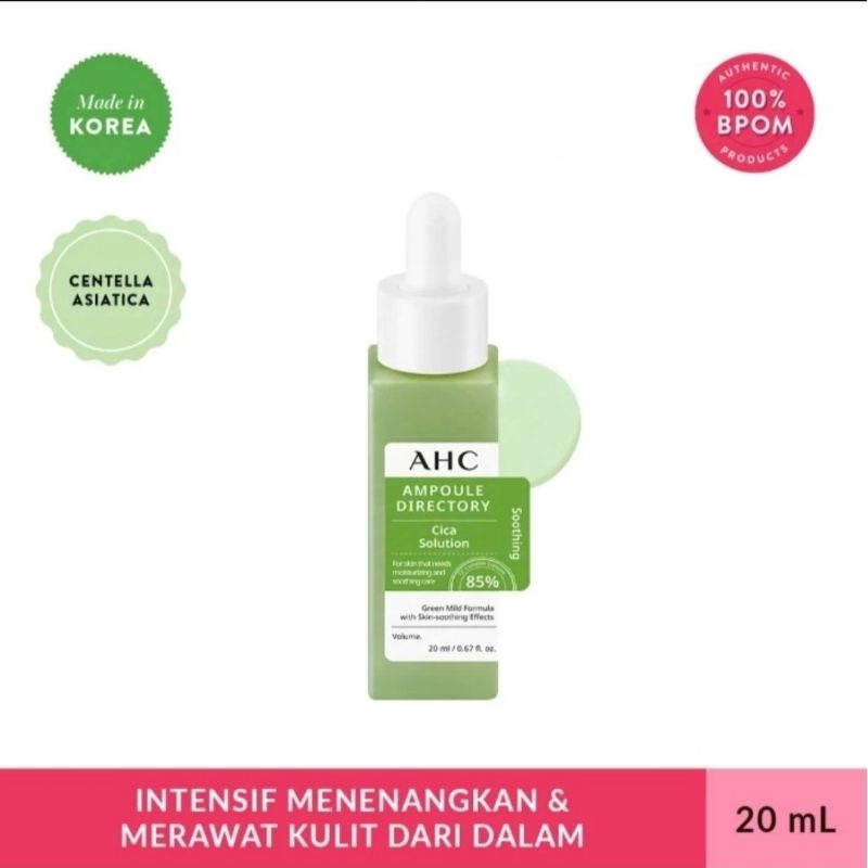 AHC Ampoule Directory Cica Solution 20mL Skincare Jerawat Serum Jerawat Serum Kulit Sensitif Serum A