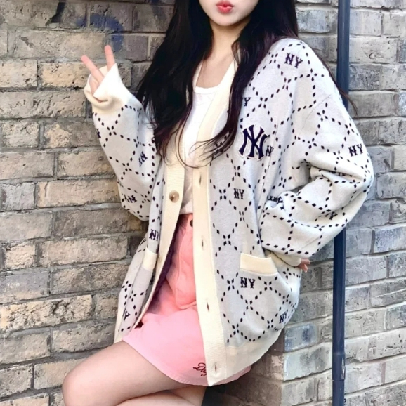 Ready Aespa Karina MLB Original Monogram Cardigan Sweater NY Yankees I ORIGINAL 100%