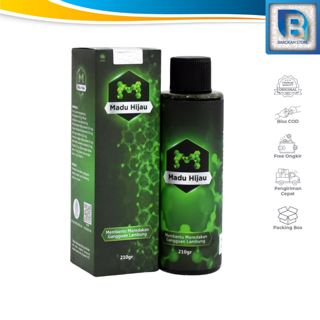 Madu Hijau Ijo Herbal Asam Iambung 100% Original Asli Logo M 210 Gram Herbal Putih Obat Atasi Sakit 