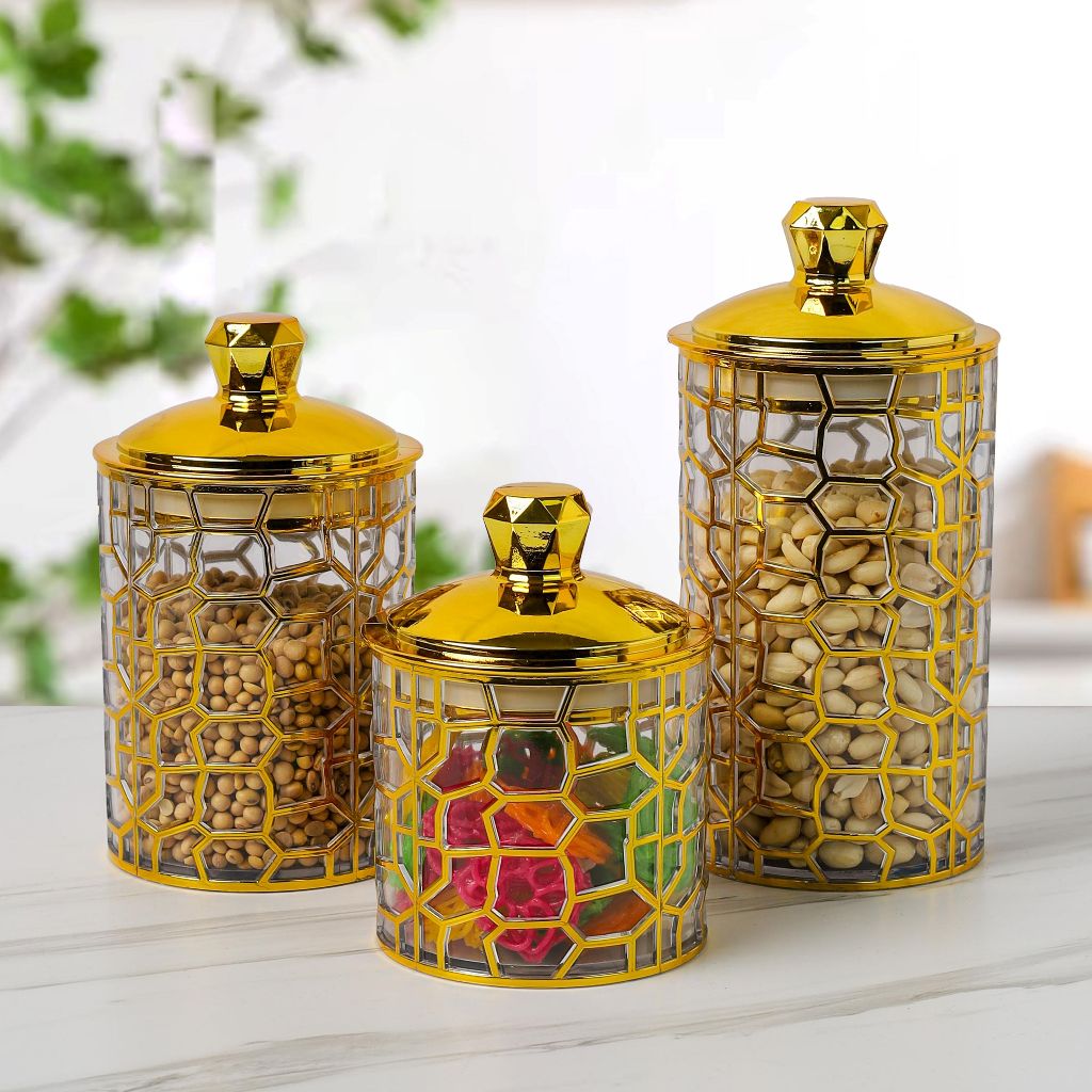 Ideame Toples Tempat Penyimpanan Kaca Bening/Toples Makanan Serbaguna / Toples Rusa Kaca Tebal / Jar