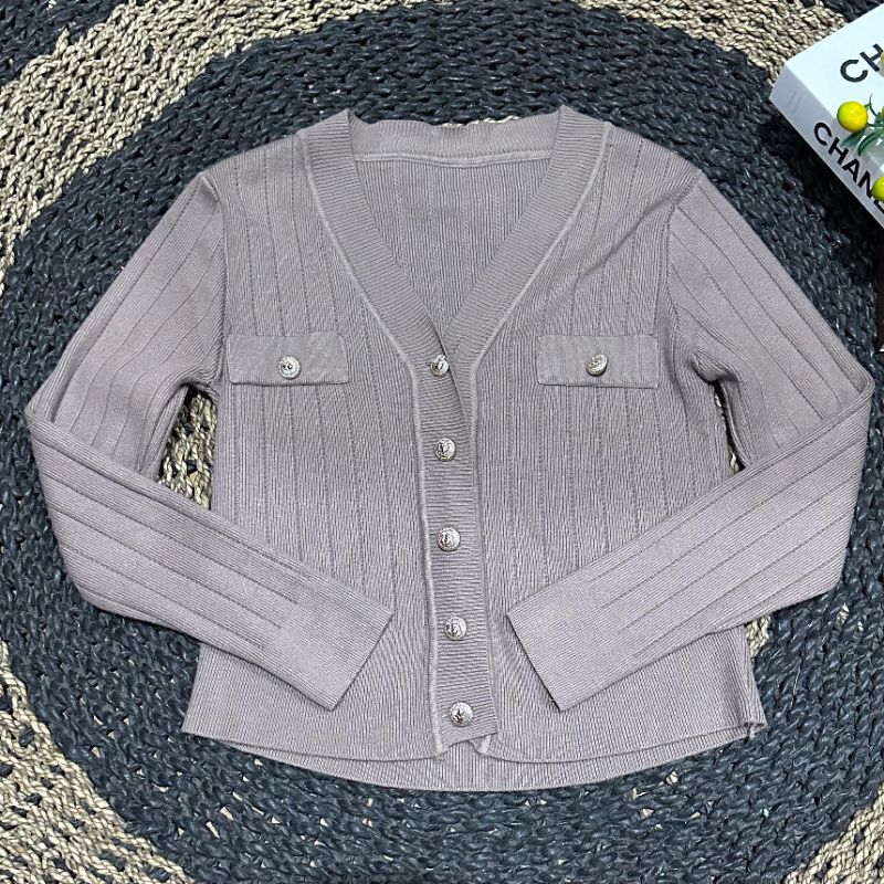 [READY STOCK] Cardigan Rajut Crop PINKDOSE