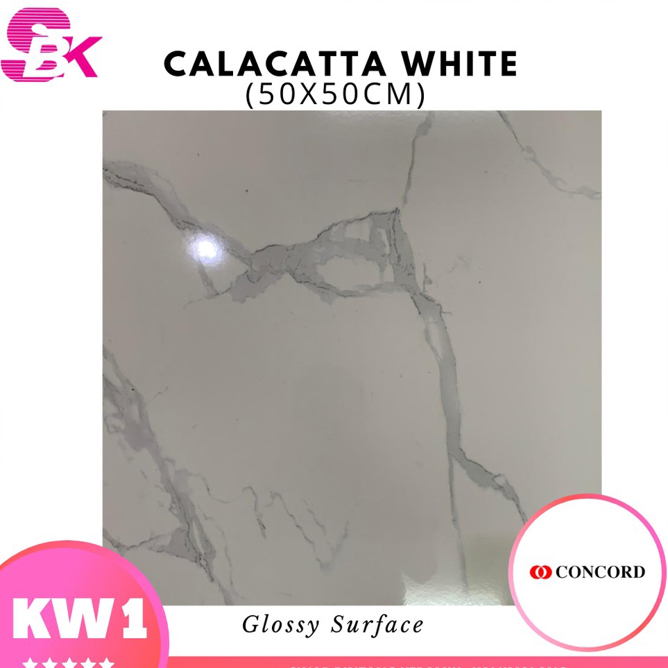 Promo Keramik Lantai 5x5 Calacatta White