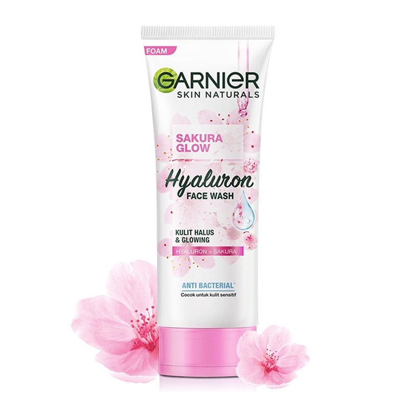 Garnier Sakura Glow Hyaluron Face Wash/sabun cuci muka 100 ML/Garnier Facial Foam Lemon 100Ml