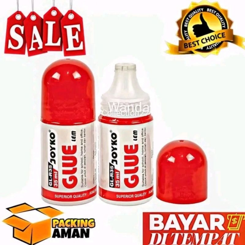 

(BISA COD) PROMO 1 Pcs Liquid Glue Lem Glue Lem Kertas Cair Joyko GL-R35 Botol Merah - Stationery