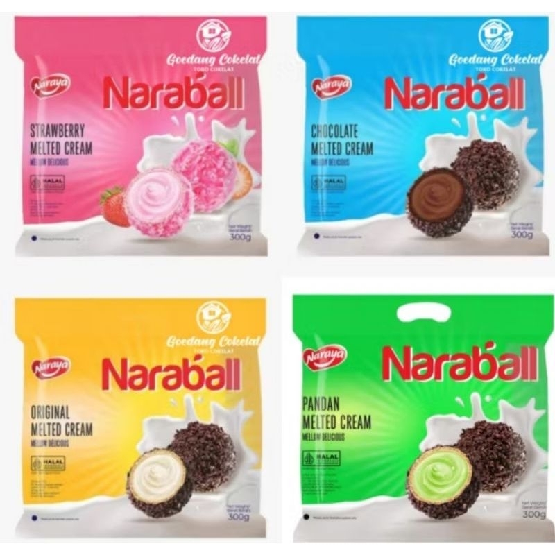 

Naraya NARABALL Wafer Ball Varian Rasa Original Chocolate Strawberry Melted Cream 300g isi 25Biji Exp 2026